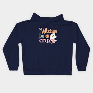 Crazy Witches Pink Halloween Kids Hoodie